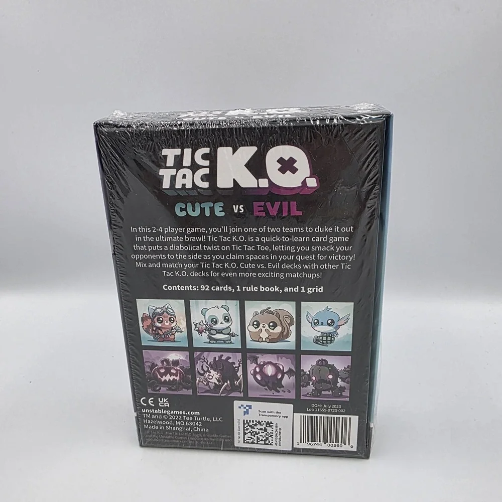 Tic Tac K.O: Cute vs Evil Card Game 8+ K.O. 2-4 Players. New‎ & Sealed